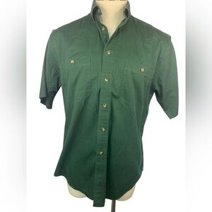 Roundtree and Yorke Men's Green Short Sleeve Button Up Shirt Large